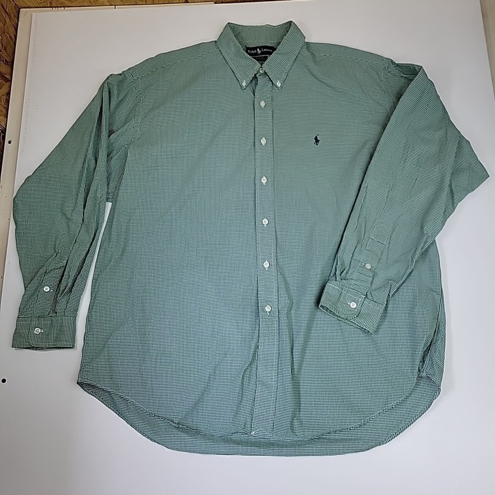 Polo Ralph Lauren  Mens 2XL Dress Button Down Shirt  Small Pony Logo Kelly Green